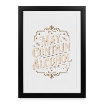 May Contain Alcohol Alkohol Mallorca Saufen JGA - Framed poster (27 × 37 cm) - black - Front