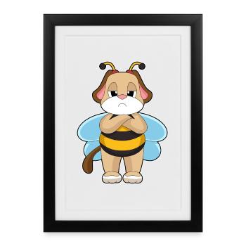 Dog Bee - Affiche encadrée (27 × 37 cm) - noir - Devant