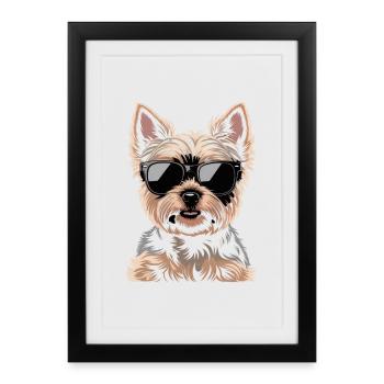 Yorkshire Terrier - Affiche encadrée (27 × 37 cm) - noir - Devant