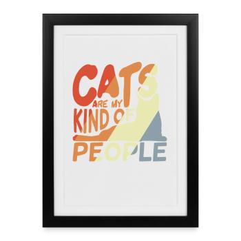 Les chats sont mon genre de personnes - Affiche encadrée (27 × 37 cm) - noir - Devant