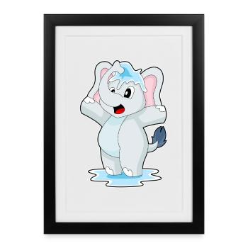 Elephant Water - Affiche encadrée (27 × 37 cm) - noir - Devant