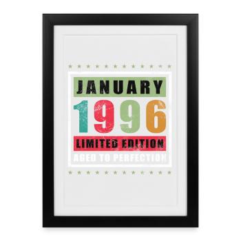 Janvier 1996 Édition limitée - Affiche encadrée (27 × 37 cm) - noir - Devant