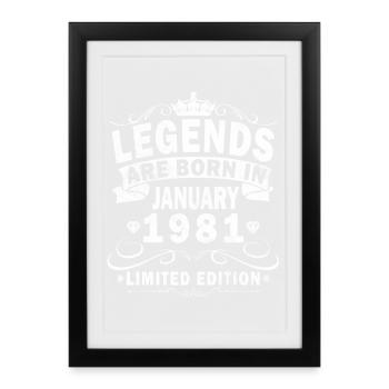 45e anniversaire Original janvier 1981 - Affiche encadrée (27 × 37 cm) - noir - Devant