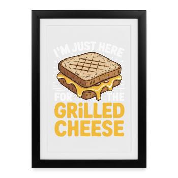 Amateur de fromage grillé - Je suis juste ici - Affiche encadrée (27 × 37 cm) - noir - Devant