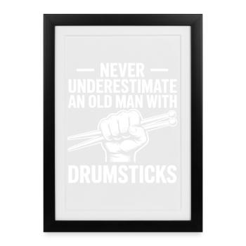 Drummer Saying Funny Drummer Gift - Framed poster (27 × 37 cm) - black - Front