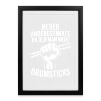 Drummer Saying Funny Drummer Gift - Framed poster (27 × 37 cm) - black - Front