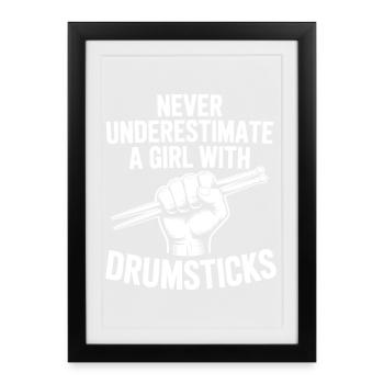 Drummer Saying Funny Drummer Gift - Framed poster (27 × 37 cm) - black - Front