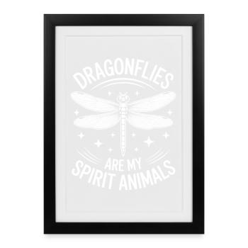 Libellules disant Libellules Drôle de cadeau des libellules - Affiche encadrée (27 × 37 cm) - noir - Devant