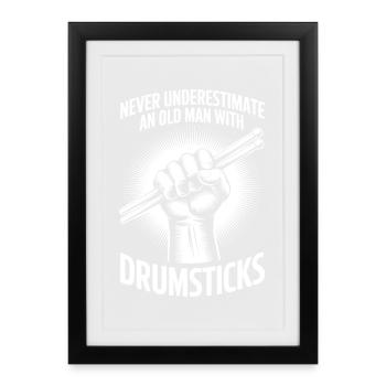 Drummer Saying Funny Drummer Gift - Framed poster (27 × 37 cm) - black - Front