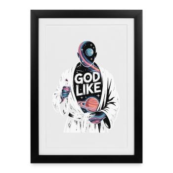 God Like Galaxy Design - Gerahmtes Poster (27 × 37 cm) - Schwarz - Vorne