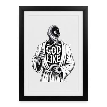 God Like Galaxy Design - Gerahmtes Poster (27 × 37 cm) - Schwarz - Vorne