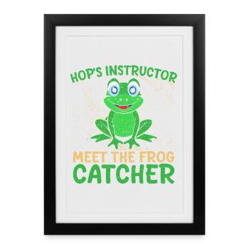 Frog Catcher Instructeur Hop Frog - Affiche encadrée (27 × 37 cm) - noir - Devant