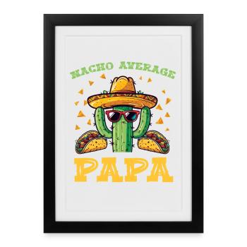 Cactus Papa Fiesta - Affiche encadrée (27 × 37 cm) - noir - Devant