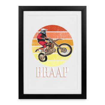 Braap de motocross - Affiche encadrée (27 × 37 cm) - noir - Devant