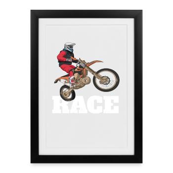 Dirt Biking Race - Framed poster (27 × 37 cm) - black - Front