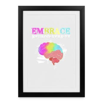 Autism, Autistic, ADHD, Asperger's, Neurodiversity - Framed poster (27 × 37 cm) - black - Front