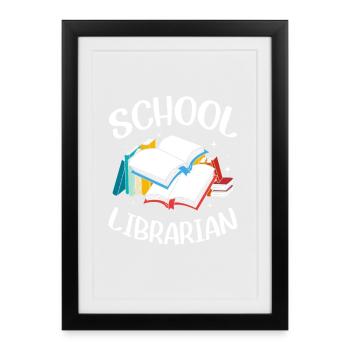Reading Library Bookworm - Framed poster (27 × 37 cm) - black - Front