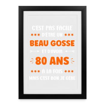 80 ans - Affiche encadrée (27 × 37 cm) - noir - Devant