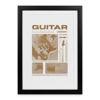 Guitariste Guitariste Rock Musicien streetwear - Affiche encadrée (27 × 37 cm) - noir - Devant
