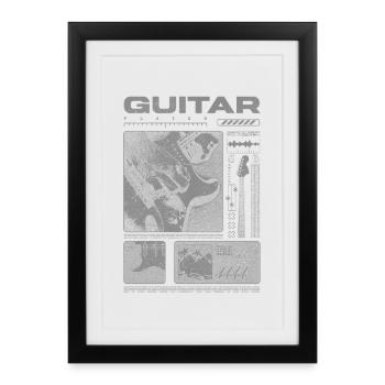 Guitariste Guitariste Rock Musicien streetwear - Affiche encadrée (27 × 37 cm) - noir - Devant