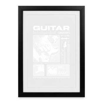Guitariste Guitariste Rock Musicien streetwear - Affiche encadrée (27 × 37 cm) - noir - Devant