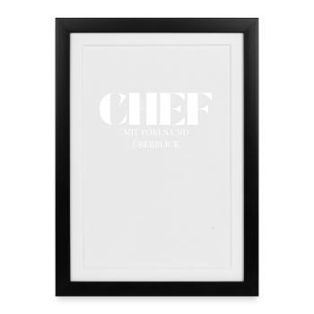 Patron : Concentration et aperçu - Affiche encadrée (27 × 37 cm) - noir - Devant