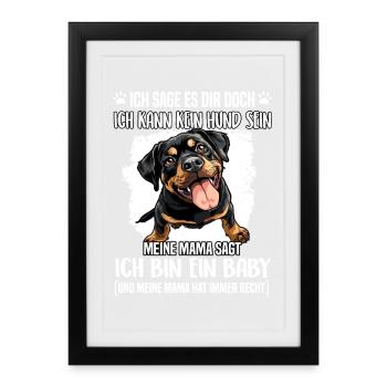 Propriétaire de Rottweiler T Mère de Rottweiler - Affiche encadrée (27 × 37 cm) - noir - Devant