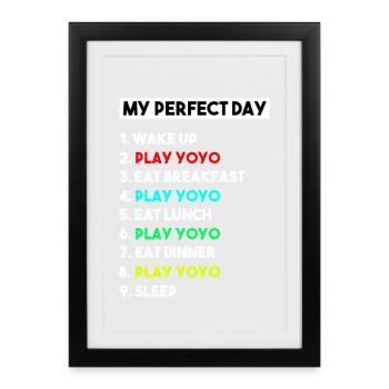 Mon jour parfait joue joueur de yoyo amoureux de yoyo - Affiche encadrée (27 × 37 cm) - noir - Devant