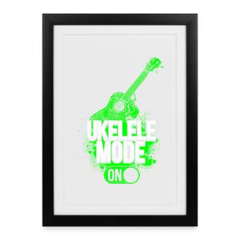 Hawaiian Ukulele Uke Ukulele Fashion - Framed poster (27 × 37 cm) - black - Front