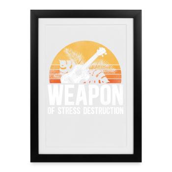 Hawaiian Ukulele Uke Retro Vintage - Framed poster (27 × 37 cm) - black - Front
