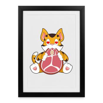Viande de tigre - Affiche encadrée (27 × 37 cm) - noir - Devant