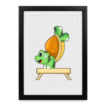 Gymnastique de la Tortue Fitness - Affiche encadrée (27 × 37 cm) - noir - Devant