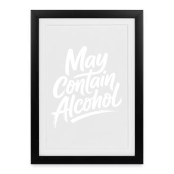 May Contain Alcohol Alkohol Mallorca Saufen JGA - Framed poster (27 × 37 cm) - black - Front