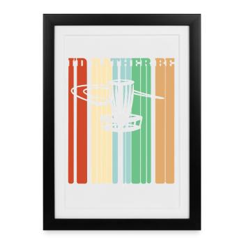 Je préférerais jouer au disc golf - Affiche encadrée (27 × 37 cm) - noir - Devant