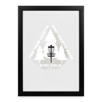 Disc Golf The Tree Giveth And Taketh Away - Framed poster (27 × 37 cm) - black - Front
