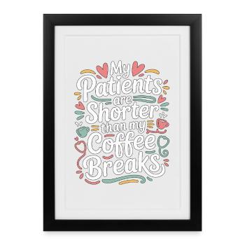 Infirmière pédiatrique : mes patients sont des enfants plus petits, infirmière - Affiche encadrée (27 × 37 cm) - noir - Devant