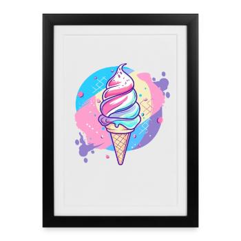 glace - Affiche encadrée (27 × 37 cm) - noir - Devant