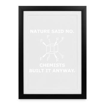 Molécule perfluoro-cubaine – Chimie Science - Affiche encadrée (27 × 37 cm) - noir - Devant