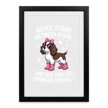 English Springer Spaniel Sayings Dog Gift - Framed poster (27 × 37 cm) - black - Front