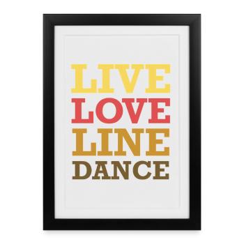 Danse en ligne live d’amour - Affiche encadrée (27 × 37 cm) - noir - Devant