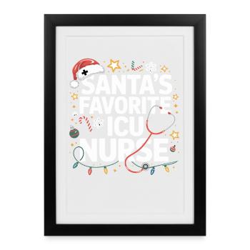 Héroïne infirmière en soins intensifs du Père Noël - Affiche encadrée (27 × 37 cm) - noir - Devant