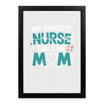 Nurse Mom Heart Design - Framed poster (27 × 37 cm) - black - Front