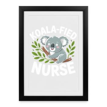Koala nurse in the tree - Framed poster (27 × 37 cm) - black - Front