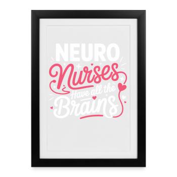 NeuroNurse All Brains Design - Framed poster (27 × 37 cm) - black - Front