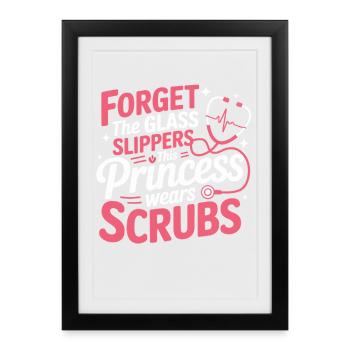 Princesse Scrubs Look - Affiche encadrée (27 × 37 cm) - noir - Devant