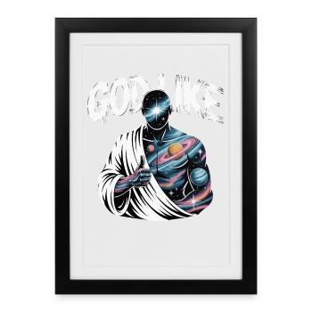 God Like Galaxy Design - Gerahmtes Poster (27 × 37 cm) - Schwarz - Vorne