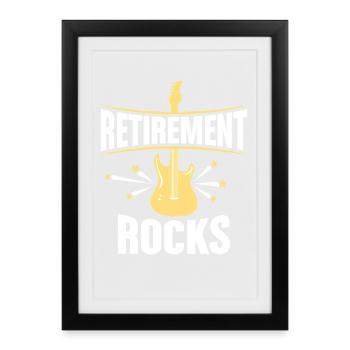 La retraite Rocks Art Tee amoureux de la guitare - Affiche encadrée (27 × 37 cm) - noir - Devant