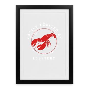 Lobster Seafood Lobster Spiny Lobster - Framed poster (27 × 37 cm) - black - Front