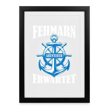 Vacances de la mer Baltique FEHMARN AWAITS Divertissement - Affiche encadrée (27 × 37 cm) - noir - Devant
