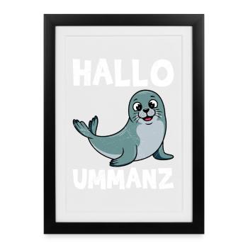 Baltic Sea Island UMMANZ HELLO UMMANZ Funny - Framed poster (27 × 37 cm) - black - Front